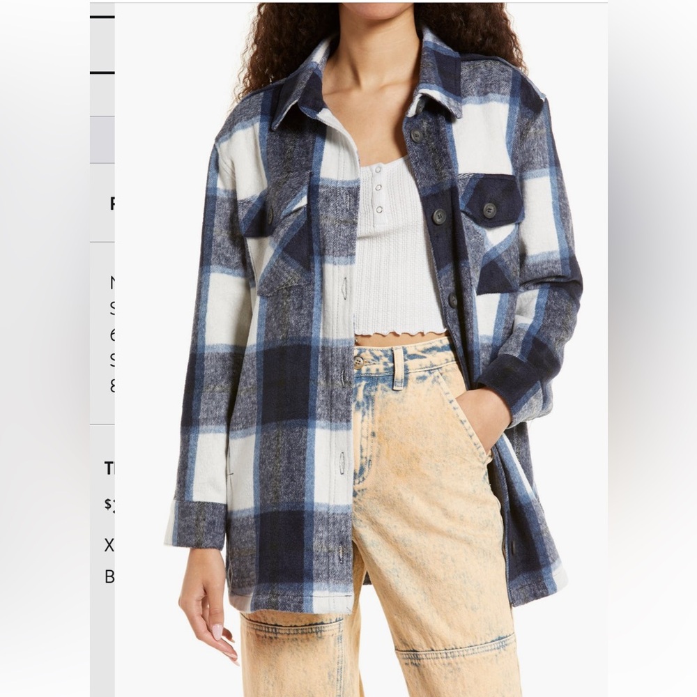 Thread & Supply Blue Plaid Shacket
